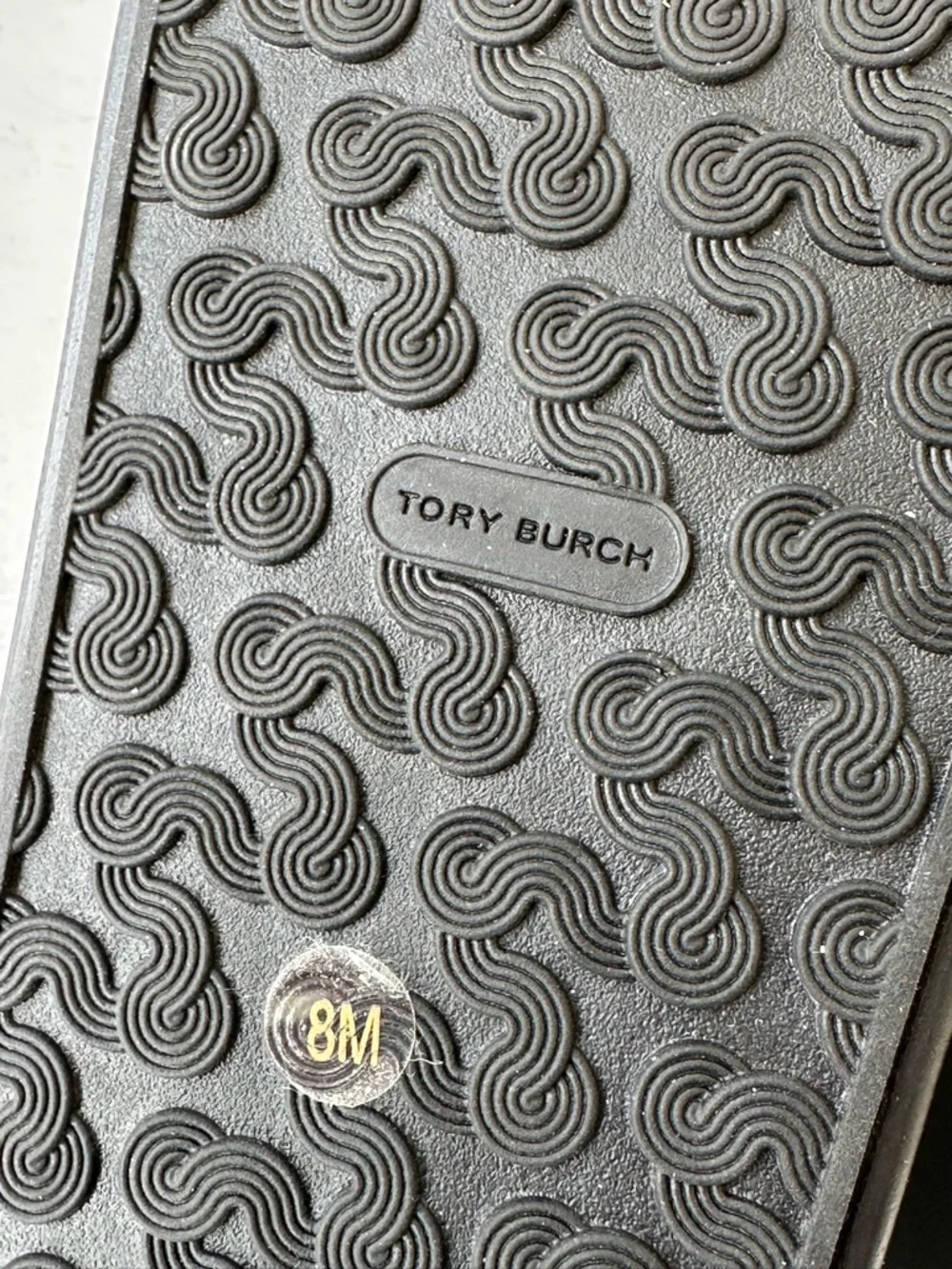 Tory Burch Black & Cream Logo Slide Sandals - Picture 6 of 12